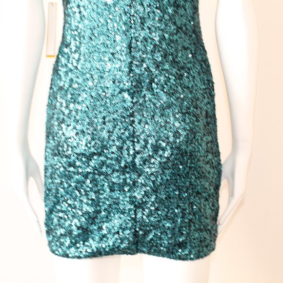 Alice & Olivia Sequin Turquoise Dress Size Medium NWT - Picture 7 of 9